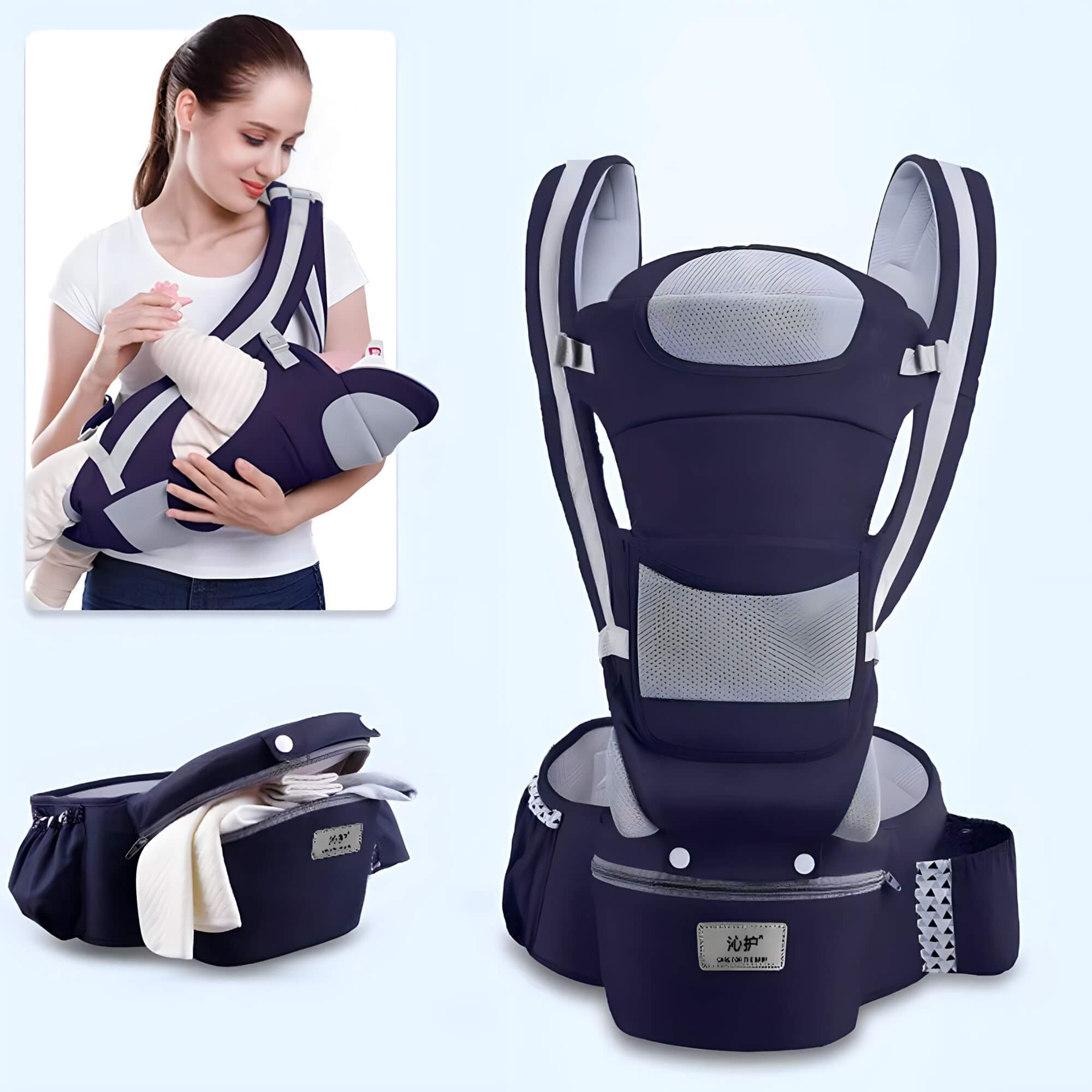 Rockaroo™- The Ultimate 15-in-1 Baby Carrier.